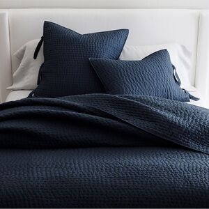 Pottery barn Pick-Stitch Handcrafted Cotton/Linen Quilted Sham